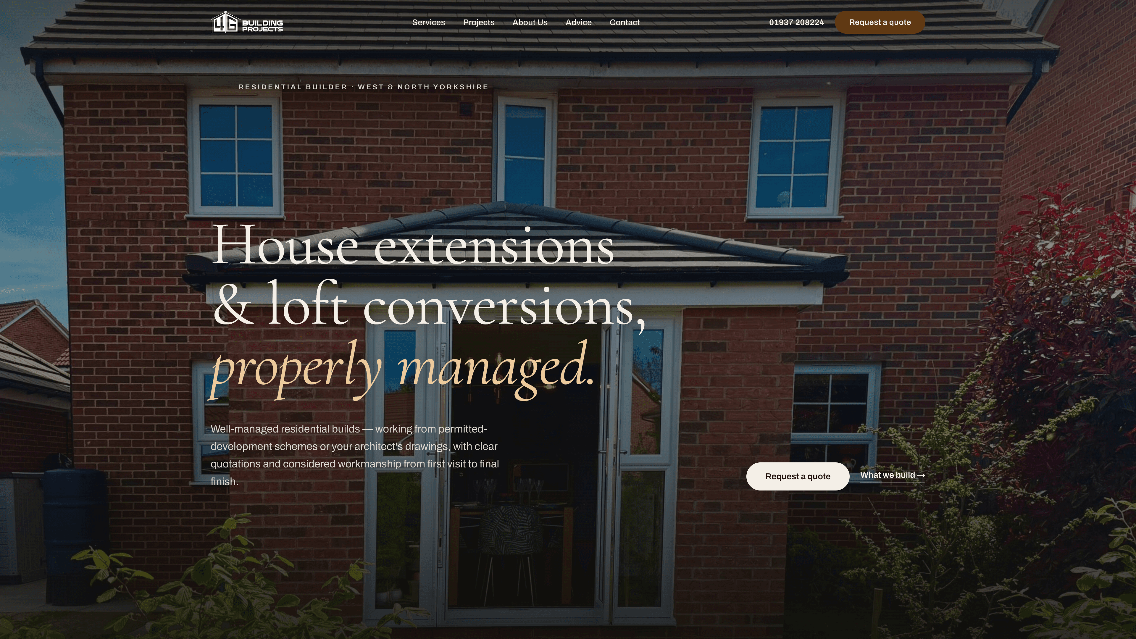 4G Building Projects website redesign — after