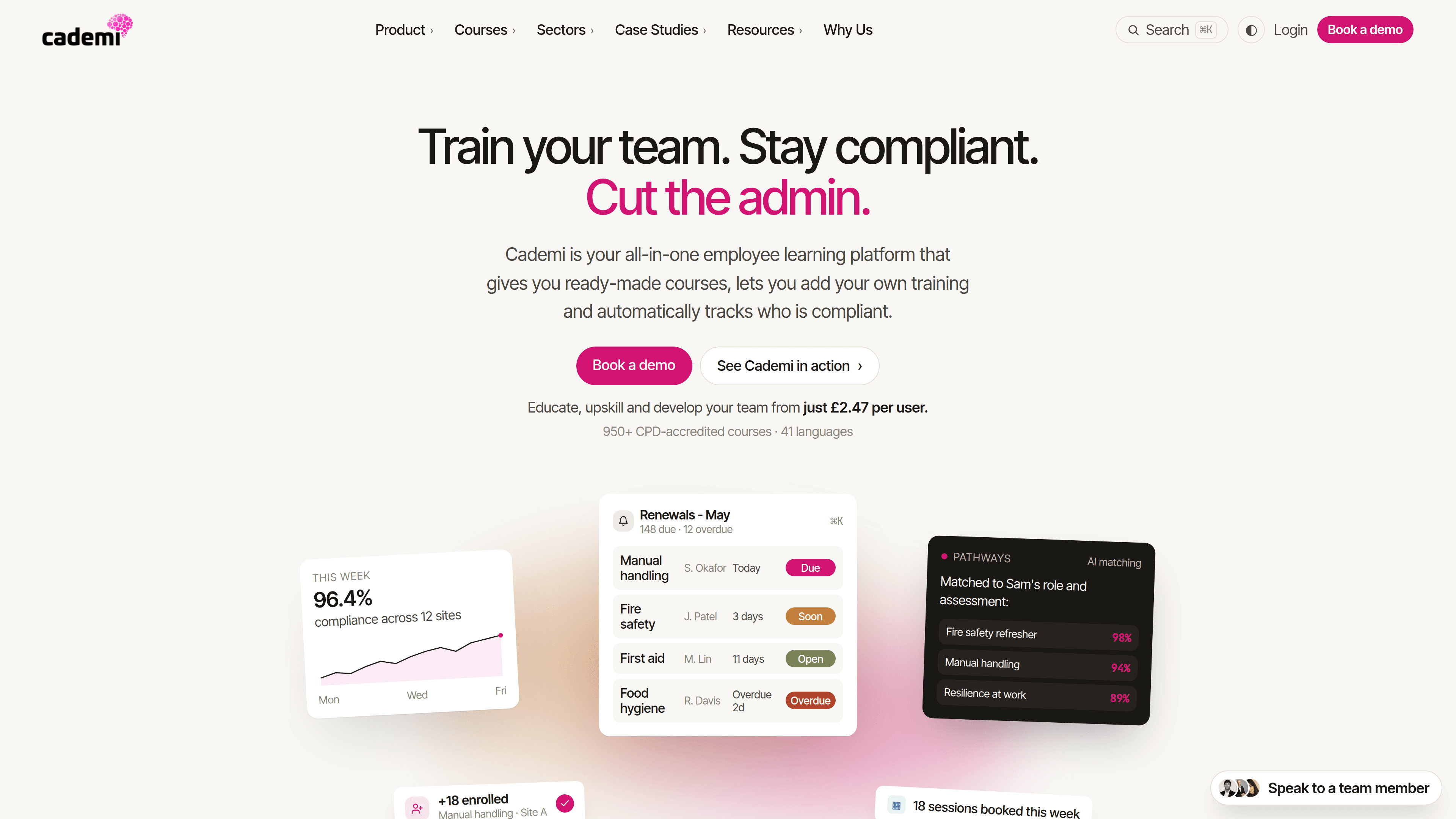 Cademi website redesign — after