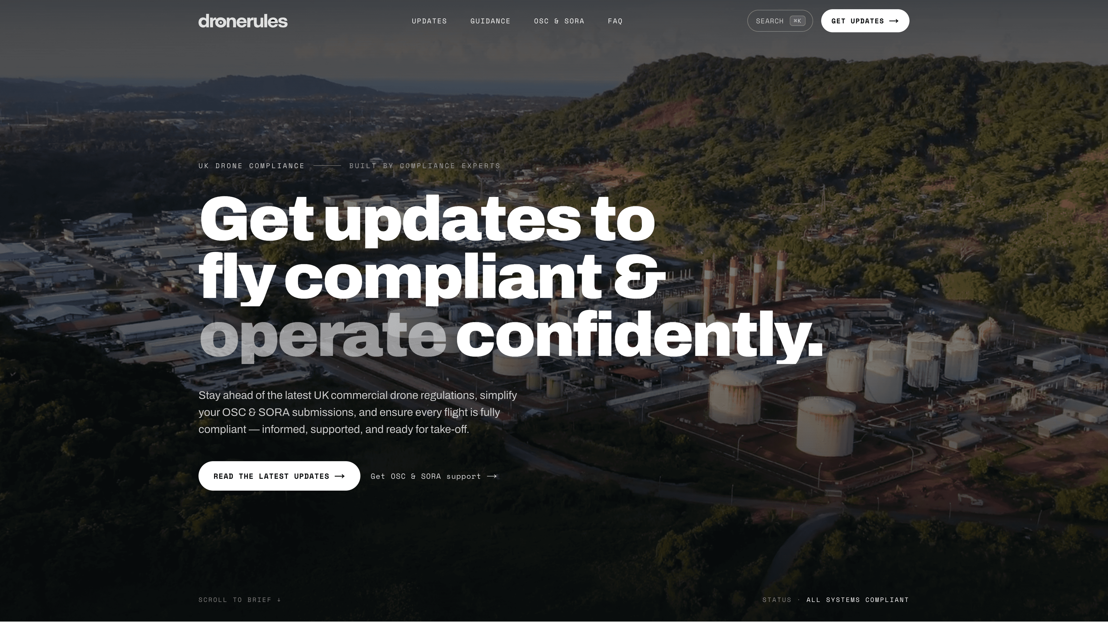Drone Rules website redesign — after