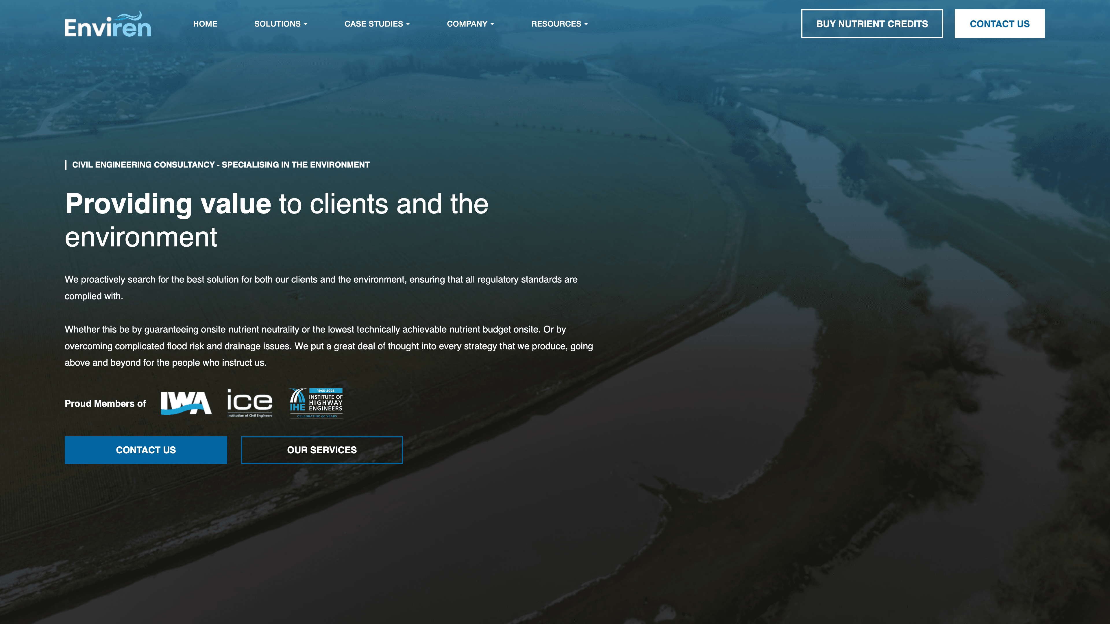 Enviren website redesign — after