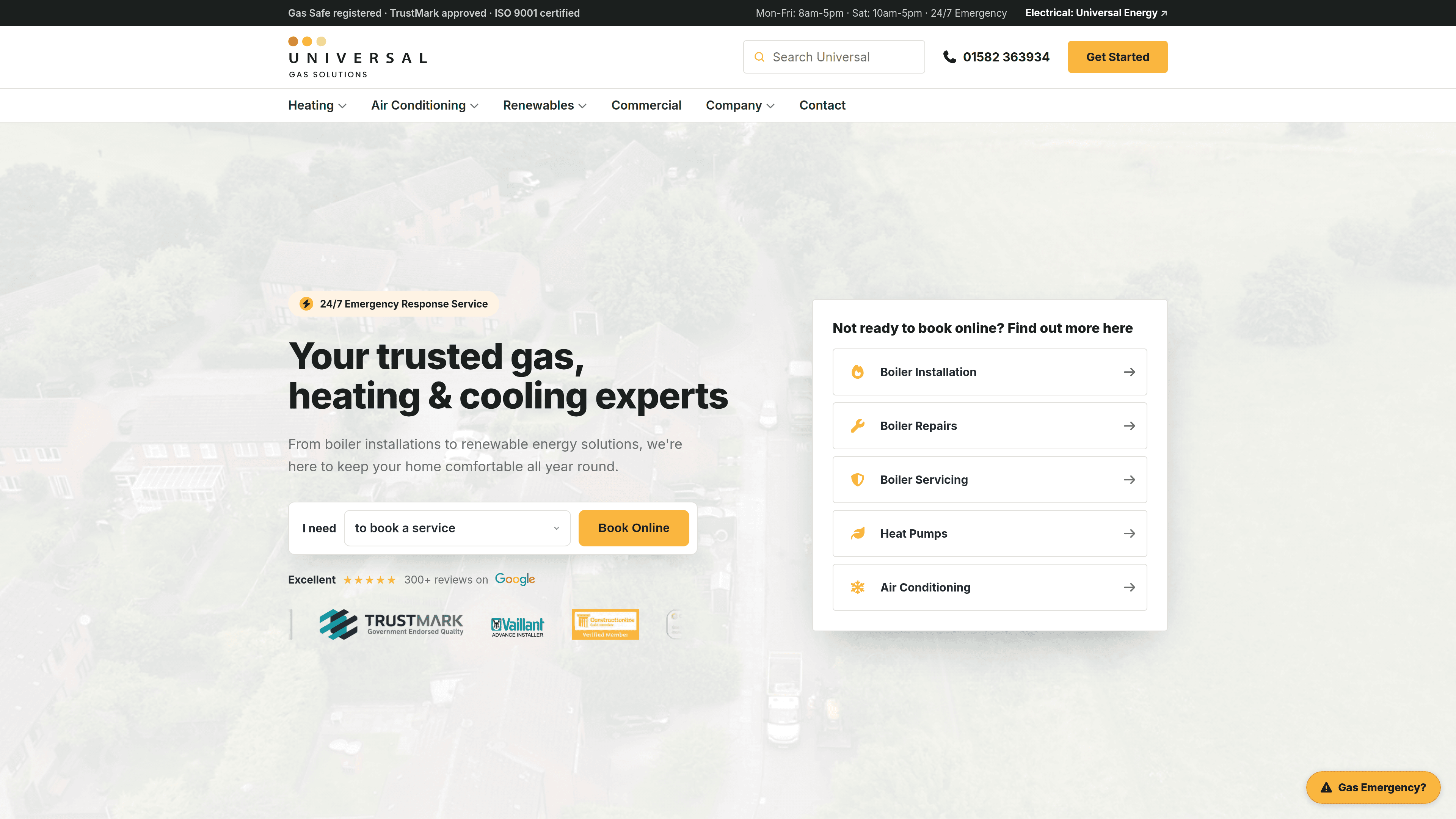 Universal Gas website redesign — after