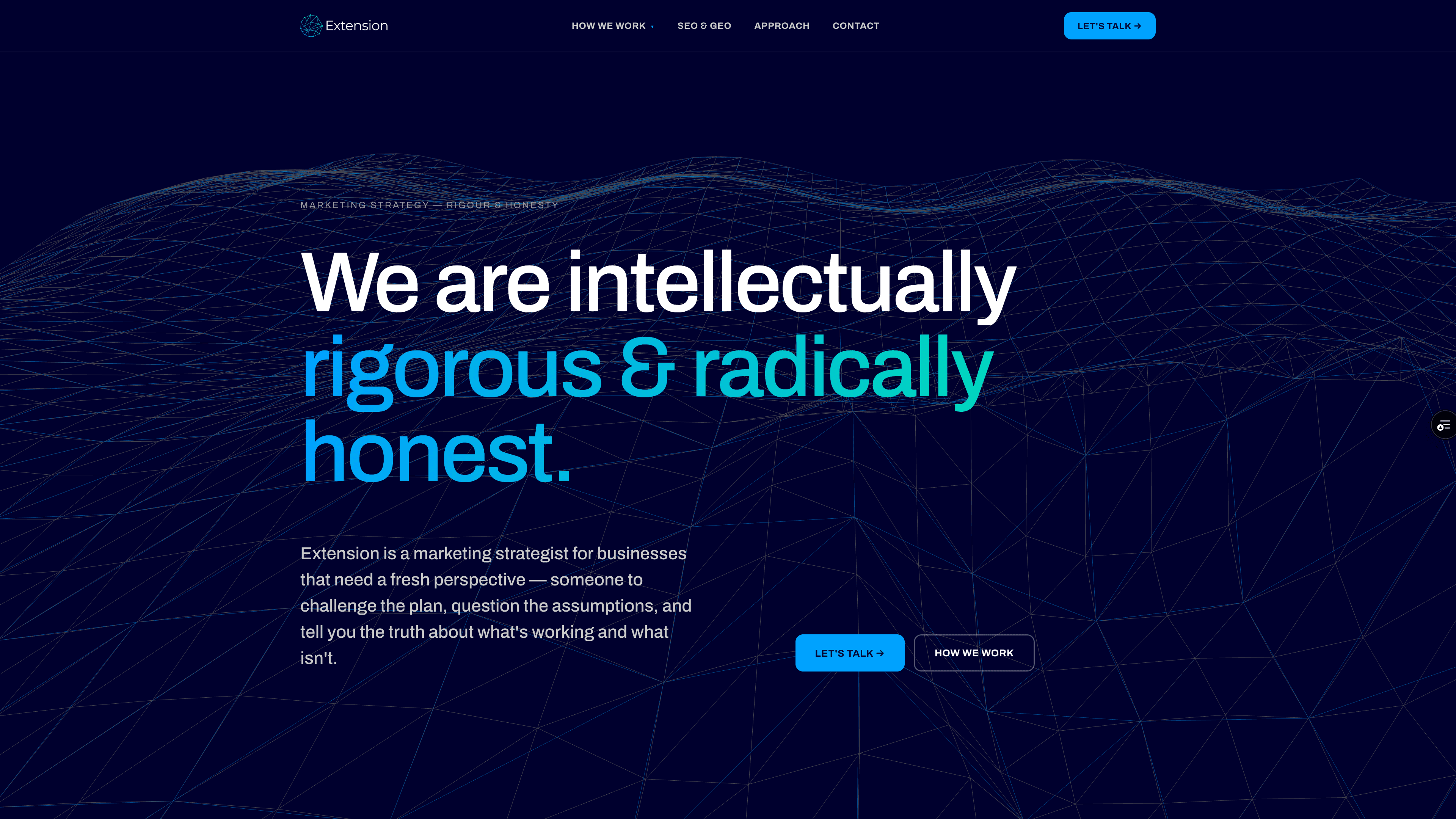 We Are Extension website redesign — after